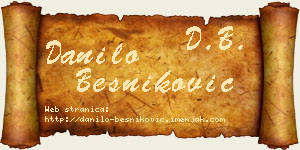 Danilo Besniković vizit kartica